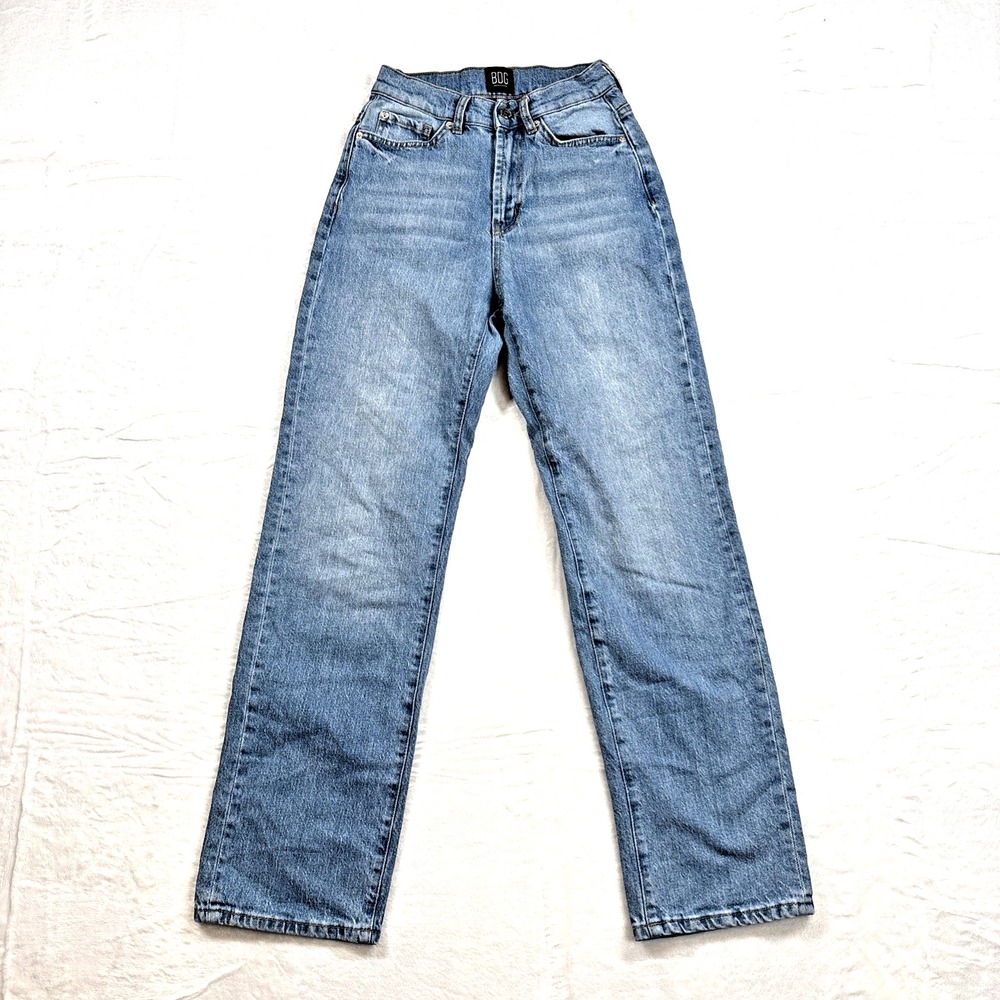 BDG Stretch Cowboy Jean Womens 25 Blue High Rise Straight Leg Denim